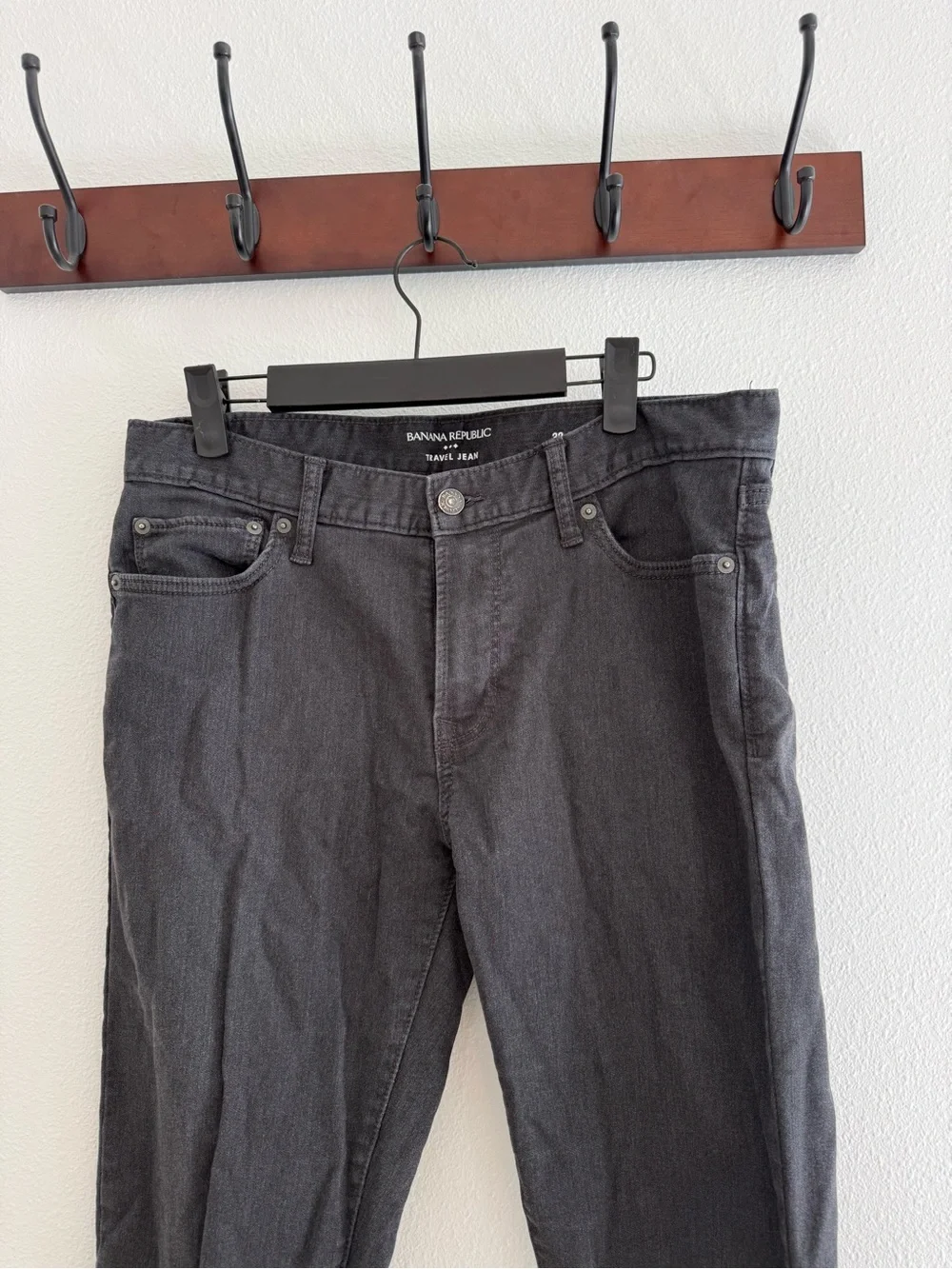 Banana Republic Men's Travel Jean Slim Fit 32x34 Gray Denim Pants